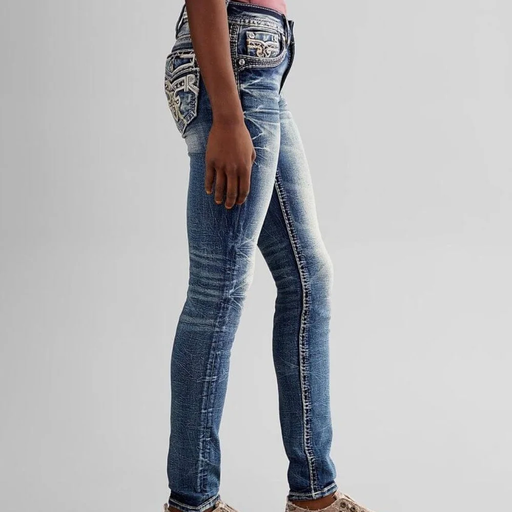 ❤️NeW!❤️ ROCK REVIVAL ASH ROSE MID-RISE EMBROIDERED SKINNY STRETCH JEANS SIZE 28
